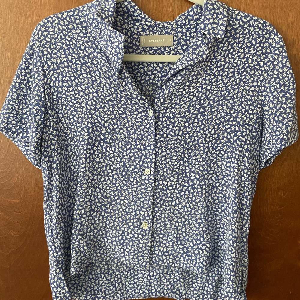 Everlane Clean Silk Short-Sleeve Notch Shirt